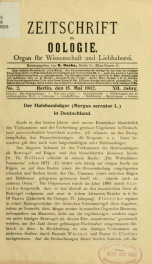 Zeitschrift für Oologie Jahrg. 12 no. 2 Mai 1902_cover