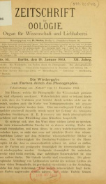 Zeitschrift für Oologie Jahrg. 12 no. 10 Jan 1903_cover