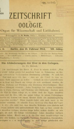 Zeitschrift für Oologie Jahrg. 12 no. 11 Feb 1903_cover