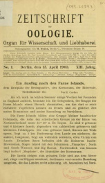 Zeitschrift für Oologie Jahrg. 13 no. 1 Apr 1903_cover