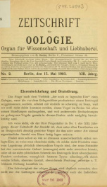 Zeitschrift für Oologie Jahrg. 13 no. 2 Mai 1903_cover