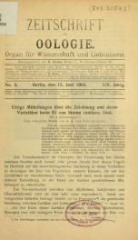 Zeitschrift für Oologie Jahrg. 13 no. 3 Juni 1903_cover