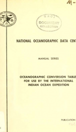 Oceanographic conversion tables for use by the International Indian Ocean Expedition_cover