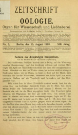 Zeitschrift für Oologie Jahrg. 13 no. 5 Aug 1903_cover