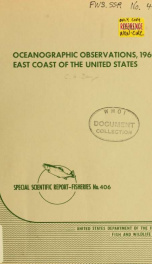 Oceanographic observations, 1960, east coast of the United States_cover