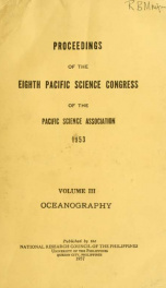 Proceedings of the eighth Pacific Science Congress of the Pacific Science Association : held at the University of the Philippines, Diliman, Quezon City, 16th to 28th November 1953 v.3 (1955)_cover