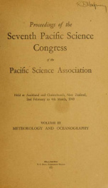 Proceedings of the seventh Pacific Science Congress of the Pacific Science Association_cover