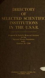 Directory of selected scientific institutions in the U.S.S.R. With an introd. to the administration of science and technology in the U.S.S.R_cover