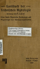 Handbuch der technischen Mykologie. Unter Mitwirkung [von] J. Behrens [et al.] hrsg. von Franz Lafar 01_cover