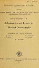 Observations and results in physical oceanography_cover