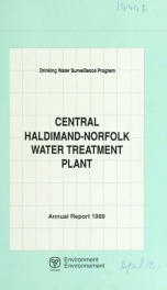 Drinking Water Surveillance Program annual report. Central Haldimand/Norfolk Water Treatment Plant. 1989 1989_cover
