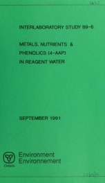 Metals, nutrients & phenolics (4-AAP) in reagent water_cover