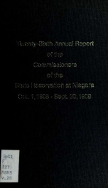 Annual report of the Commissioners of the State Reservation at Niagara 26_cover