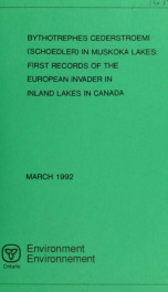 Bythotrephes cederstroemi (Schoedler) in Muskoka lakes : first records of the European invader in inland lakes in Canada_cover