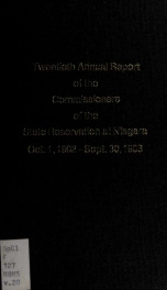 Annual report of the Commissioners of the State Reservation at Niagara 20_cover