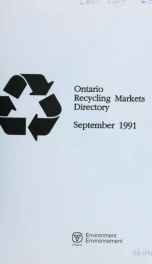 Ontario recycling markets directory_cover