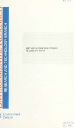 Septage sludge dewatering feasibility study_cover