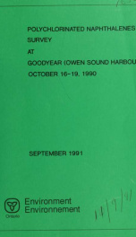 Polychlorinated Naphthalenes Survey at Goodyear (Owen Sound Harbour) October 16-19, 1990_cover