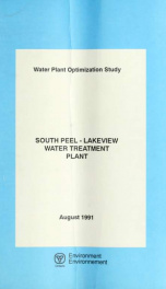 Water Plant Optimization Study - South Peel - Lakeview Water Treatment Plant_cover
