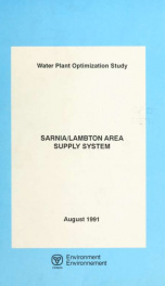 Water Plant Optimization Study - Sarnia/lambton Area Supply System_cover