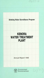Drinking Water Surveillance Program annual report. Kenora Water Treatment Plant. 1989 1989_cover