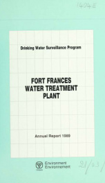 Drinking Water Surveillance Program annual report. Fort Frances Water Treatment Plant. 1989_cover