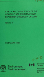 A meteorological study of the high sulphate and nitrate wet deposition episodes in Ontario 3_cover