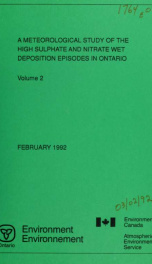 A meteorological study of the high sulphate and nitrate wet deposition episodes in Ontario 2_cover