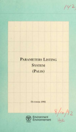 Parameters listing system (PALIS) : report. October 1992_cover