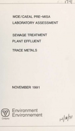 MOE/CAEAL Pre-MISA Laboratory Assessment - Sewage Treatment Plant Effluent - Trace Metals_cover