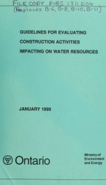 Guidelines for evaluating construction activities impacting on water resources_cover