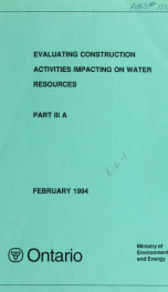Evaluating construction activities impacting on water resources 3, pt.A_cover