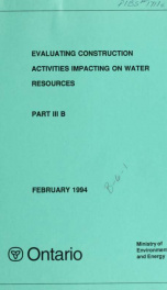 Evaluating construction activities impacting on water resources 3, Pt.B_cover