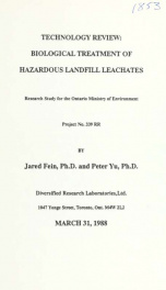 Technology Review: Biological Treatment of Hazardous Landfill Leachates - Project No. 339rr_cover