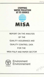 Report on the analysis of the quality assurance and quality control data for the MISA pulp and paper sector : report_cover