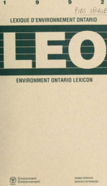 LEO, Lexique d'environnement Ontario, 1992 = LEO, Environment Ontario lexicon, 1992_cover