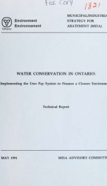 MISA: Water Conservation in Ontario - Technical Report_cover