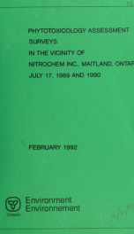 Phytotoxicology assessment surveys in the vicinity of Nitrochem Inc., Maitland, Ontario, July 17, 1989 and 1990 : report_cover