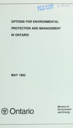 Options for environmental protection and management in Ontario : report_cover