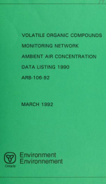 Volatile organic compounds monitoring network : ambient air concentration data listing, 1990 : report_cover