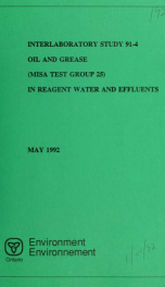 Oil and grease (MISA test group 25) in reagent water and effluents : report_cover