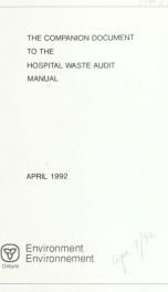 The Companion document to the hospital waste audit manual_cover
