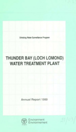 Drinking Water Surveillance Program annual report. Thunder Bay (Loch Lomond) Water Treatment Plant.  1989 1989_cover