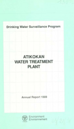 Drinking Water Surveillance Program annual report. Atikokan Water Treatment Plant.  1989 1989_cover