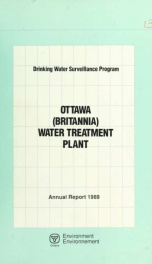 Drinking Water Surveillance Program annual report. Britannia Water Treatment Plant, Ottawa. 1989 1989_cover