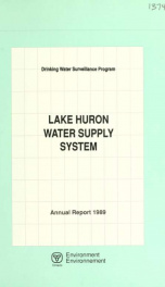 Drinking Water Surveillance Program annual report. Lake Huron Water Supply System. 1989 1989_cover