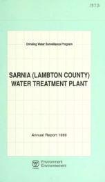 Drinking Water Surveillance Program annual report. Sarnia (Lambton County) Water Treatment Plant. 1989 1989_cover