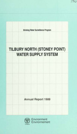 Drinking Water Surveillance Program. Tilbury North (Stoney Point) Water Supply System. 1989 1989_cover