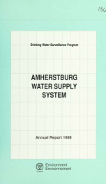 Drinking Water Surveillance Program annual report. Amherstburg Water Supply System. 1989 1989_cover