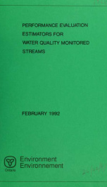 Performance evaluation estimators for water quality monitored streams_cover